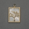 Tree Pendant with Mother-of-Pearl Inlay 18x23x25mm ± Gold-Tone Metal
