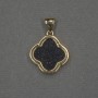 Clover Pendant with Aventurine Inset 16×18×4 mm +/- Gold-Tone Metal