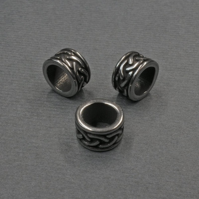 Bead finding insert, silver-colored metal, 9×5 mm with approx. 6 mm hole