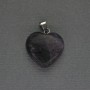 Amethyst Heart Pendant 20x20x25 mm - Silver-Tone Metal
