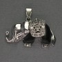 Pendant Elephant Agate 39×34 mm - silver-colored metal