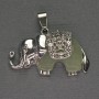 Pendant Elephant Nephrite 39x34 mm +/- Silver-Toned Metal