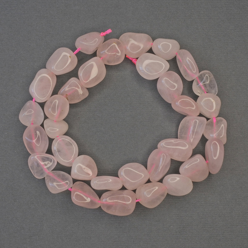 Pink Quartz Beads, Faceted, 12x10 mm, on Thread, 38 cm long