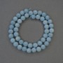 Aquamarine beads, smooth round balls, 8mm diameter ±, on thread, length 38cm+