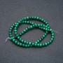 Malachite beads on thread, natural stone, smooth round beads, diameter 4 mm ±, length 39 cm