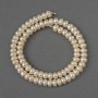 Natural freshwater pearl beads 8x6.5 mm, length 36 cm, on thread