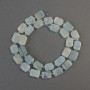 Aquamarine Beads, Rectangular Cut, 10–12×9 mm ±, with 3 mm ± beads, 39 cm ± length on thread