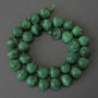 Malachite Beads, Smooth Round Spheres, 12 mm Diameter, 39 cm Length on Thread