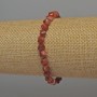 Carnelian bracelet with faceted rhombus beads, 6mm diameter, 18cm length, stretch