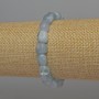 Aquamarine faceted-bead stretch bracelet, 9x7 mm, length 18 cm