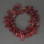 Column-shaped Coral Beads, diameter 9–15×4 mm, length 40 cm, on thread