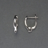 Silvered metal earring hooks 16x3 mm - pair