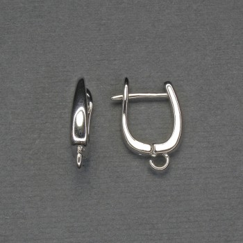 Ear hooks for earrings in silver-colored metal 16×3 mm+ - pair