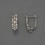 Ear hooks for earrings, silver-tone metal 18×6 mm - pair