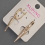 Xuping Earrings with White Crystals, 6 mm diameter, 38 mm length, 18K Gold Plating