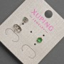 Xuping Green Crystal Stud Earrings, 4 mm Diameter, Rhodium-Plated