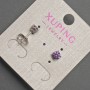 Xuping Stud Earrings with Purple Crystal, 5 mm Diameter, Rhodium-Plated