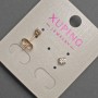 Xuping Stud Earrings with White Crystals, 4 mm Diameter, ±18K Gold Plated