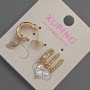 Xuping heart-shaped stud earrings with a white crystal, diameter 21 x 12 mm, 18K gold plating