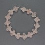 Rose Quartz Beads, Natural Stone, Shamrock Shape, Diameter 13x13 mm, Length 20 cm