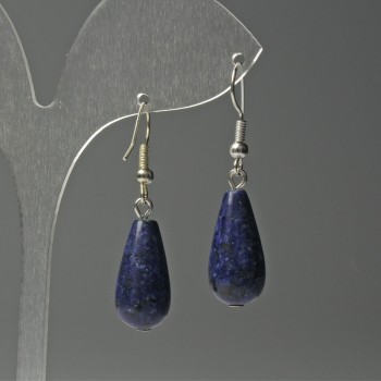 Lazurite Drop Earrings, diameter 10×25 mm, length 40 mm