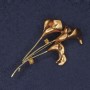 Brooch Calla with brown enamel and crystals