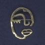 Brooch Face Accent 34×47 mm ± gold-toned metal