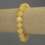 Yellow Agate Bracelet with Smooth Beads, 10 mm Diameter, 18 cm Length, Stretch