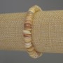 Mother-of-Pearl Rondelle Bracelet, 8x2 mm diameter, 18 cm length, stretch