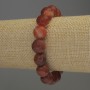 Carnelian bracelet with faceted beads, 12 mm diameter, 18 cm stretch