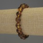 Amber Bracelet with Smooth Beads, 9.5 mm Diameter, 18 cm Length, Stretch