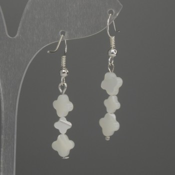 Earrings Perlamurt Shamrock 6mm+-, length 43mm+-