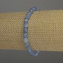 Aquamarine bracelet with faceted rhombus beads 6×5 mm, 18 cm stretch