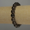 Smoky topaz bracelet with smooth beads, 10 mm diameter, 18 cm length, stretch