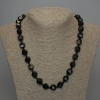 Sun Obsidian Natural Stone Necklace with Faceted Beads, 12×11 mm diameter, 50 cm long