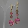 Tourmaline Faceted Ball Earrings, 8mm ±, Heart 17mm ±, Length 58mm ±