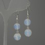 Moonstone earrings with faceted beads 10 mm and 12 mm, length 45 mm