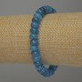 Aquamarine Rondelle Bracelet, diameter 8x5 mm, length 18 cm, stretch