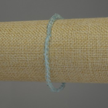 Topaz Bracelet, Natural Stone, Faceted Coin Bead, 4 mm Diameter, 18 cm Length, Stretch