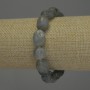 Labradorite Faceted Bracelet, diameter 12–15×12 mm, length 18 cm stretch