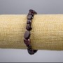 Garnet faceted gemstone bracelet, 8-11×8 mm diameter, 18 cm stretch