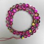 Beads on thread Pink Opal Glass 'Chameleon' Smooth Ball, 8mm diameter, 38cm length +