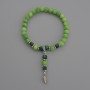 Acrylic bracelet with smooth beads, 6 mm diameter; Cat's Eye bead 5 mm; cube 4 mm; length 18 cm