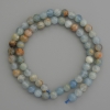 Blue Calcite Beads, Smooth Round Beads 6.5 mm on Thread, Length 39 cm