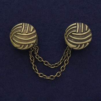 Bronze-colored brooch for cardigans