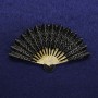 Brooch 'Fan' black enamel golden metal 54x33mm+