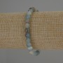 Blue Calcite Bracelet, smooth beads, 6mm diameter, 18 cm length, stretch