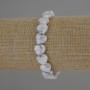 Kaholong bracelet, natural stone, heart shape, 10x10 mm diameter, 18 cm length, stretch