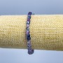 Fluorite bracelet, natural stone, faceted cube, 4×4 mm, length 18 cm (stretch)