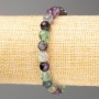 Fluorite bracelet with natural stone, faceted bead, 8 mm diameter ±, length 18 cm (stretch)